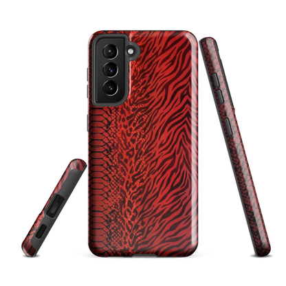 Red Zebra Snake & Leopard Print Tough Case for Samsung
