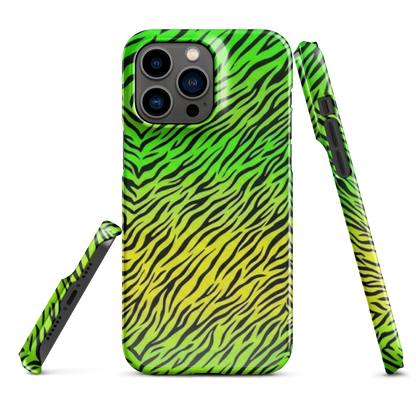 Green & Yellow  Zebra Print Snap Case for iPhone