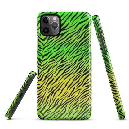 Green & Yellow  Zebra Print Snap Case for iPhone