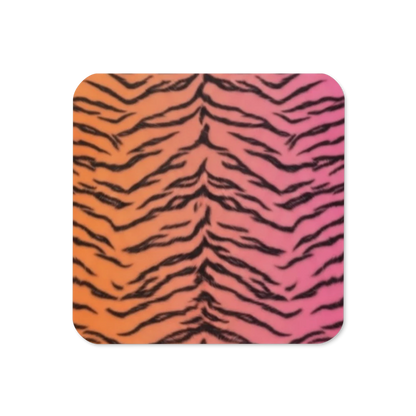 Sunset Tiger Print Cork-Back Coaster