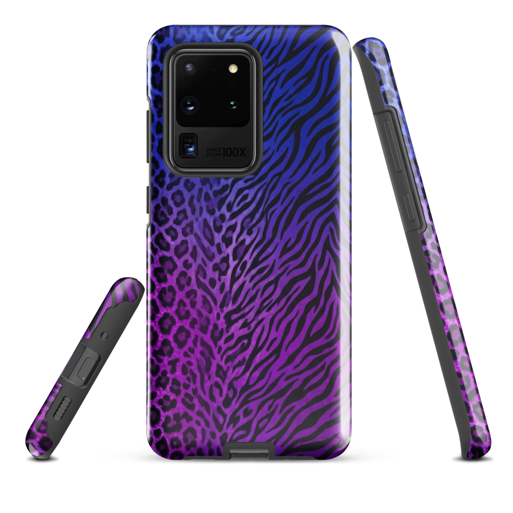 Blue to Purple Zebra & Leopard Print Tough Case for Samsung