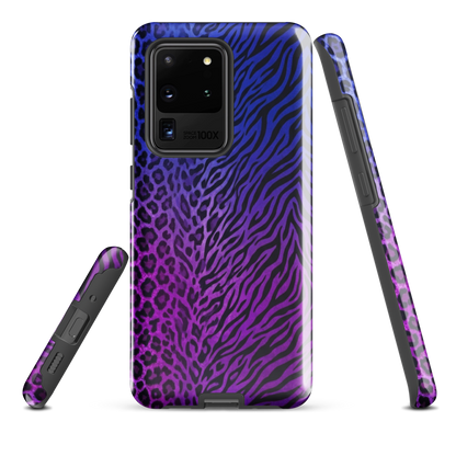 Blue to Purple Zebra & Leopard Print Tough Case for Samsung