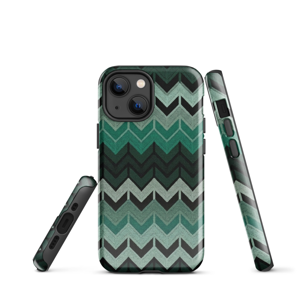 Green Chevron Tough Case for iPhone®