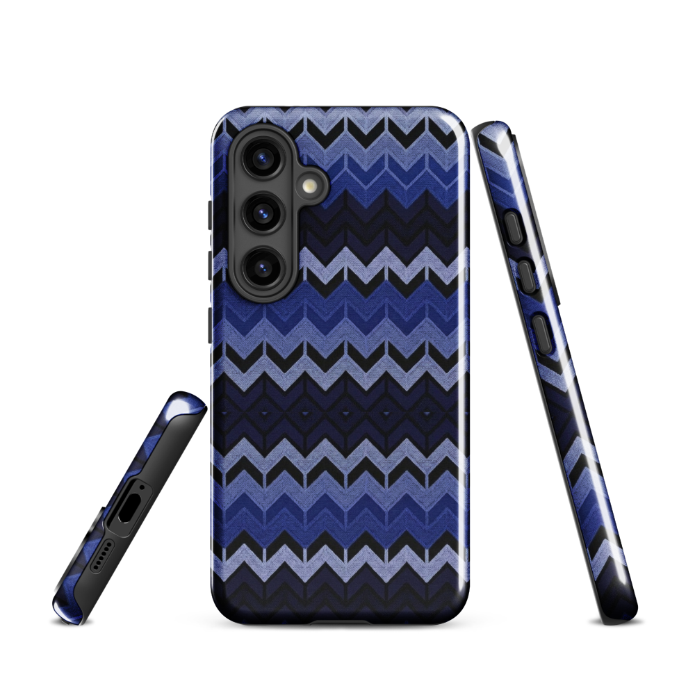 Blue Chevron Pattern Tough Case for Samsung