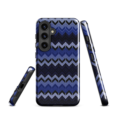 Blue Chevron Pattern Tough Case for Samsung