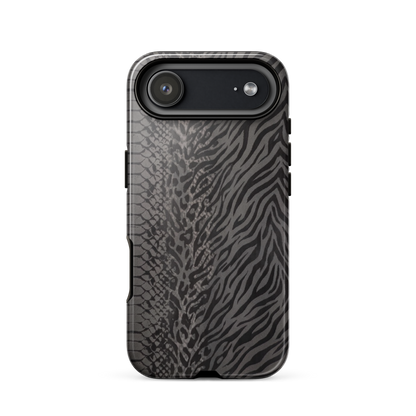 Dark Gray Zebra Print y2k inspired Tough Case for iPhone®