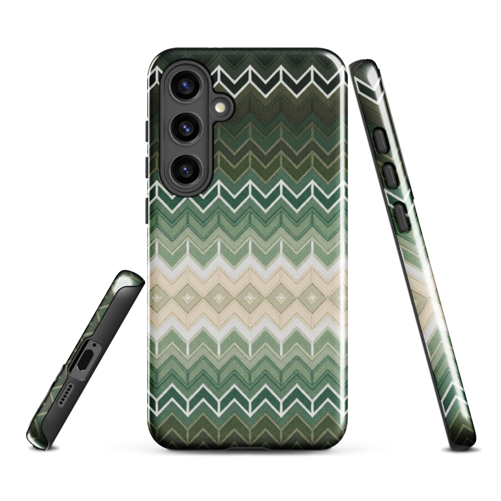 Green Chevron Classic White Pattern Tough Case for Samsung