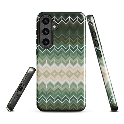 Green Chevron Classic White Pattern Tough Case for Samsung