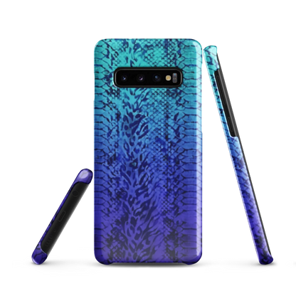 Vibrant Blue Snake & Leopard Print Snap Case for Samsung