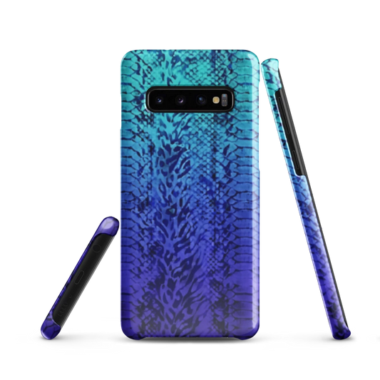 Vibrant Blue Snake & Leopard Print Snap Case for Samsung