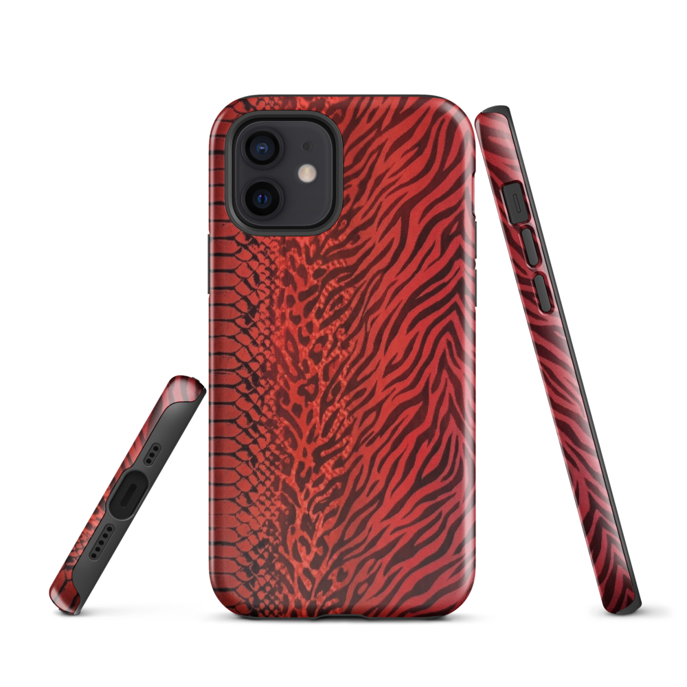Red Zebra Snake & Leopard Print Tough Case for iPhone®