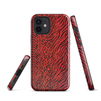 Red Zebra Snake & Leopard Print Tough Case for iPhone®