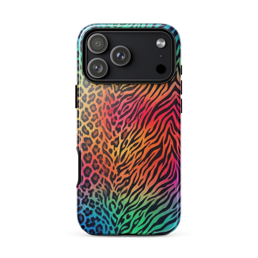 Vibrant Rainbow Zebra & Leopard Print Tough Case for iPhone®