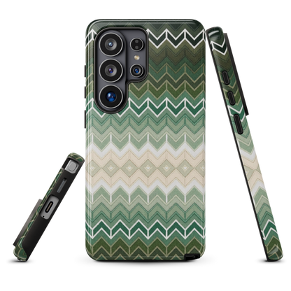 Green Chevron Classic White Pattern Tough Case for Samsung