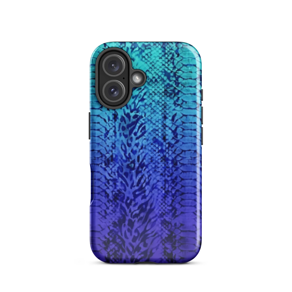 Vibrant Blue Snake & Leopard Print Tough Case for iPhone®
