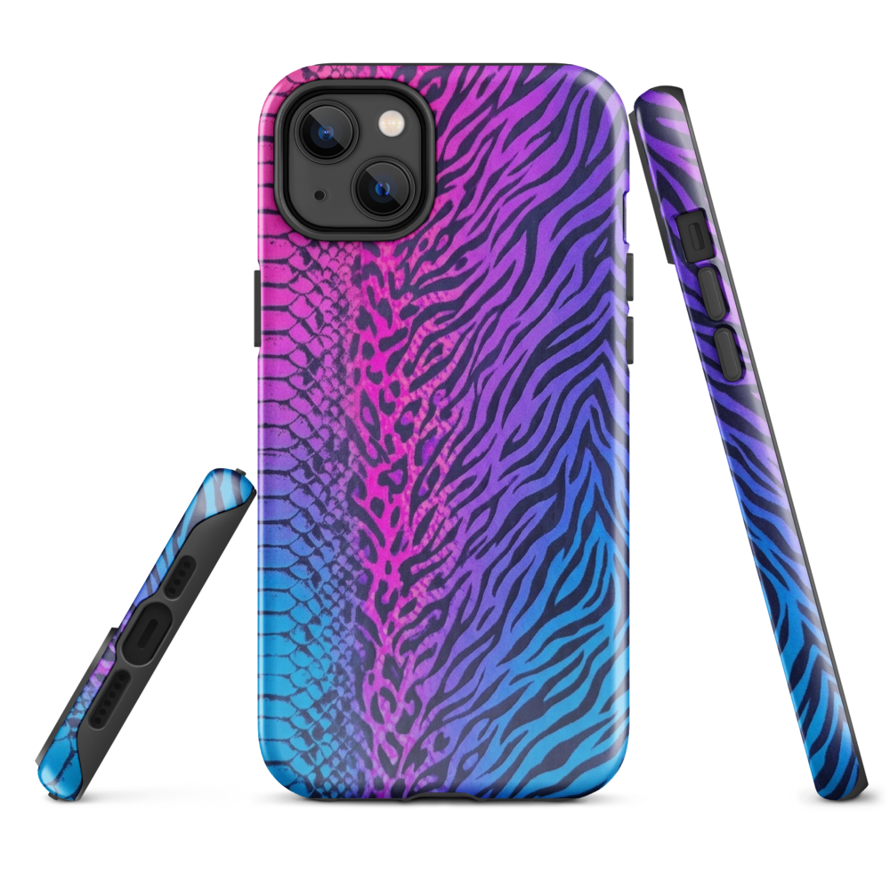 Pink & Blue Snake Skin Leopard & Zebra Print Tough Case for iPhone®