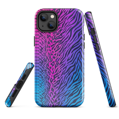 Pink & Blue Snake Skin Leopard & Zebra Print Tough Case for iPhone®