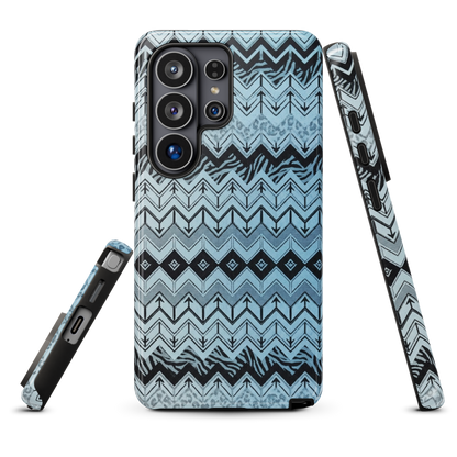 Blue Chevron Pattern Leopard & Zebra Print Tough Case for Samsung