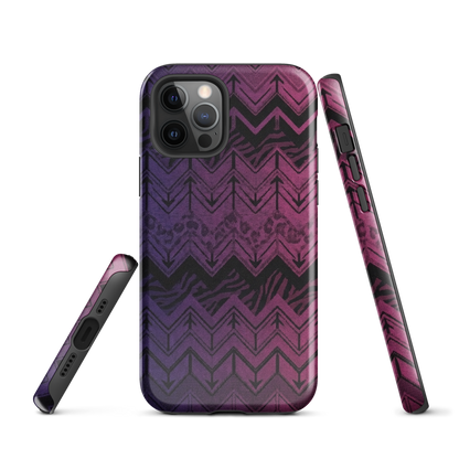 Purple to Pink Chevron Zebra & Leopard Print Tough Case for iPhone®