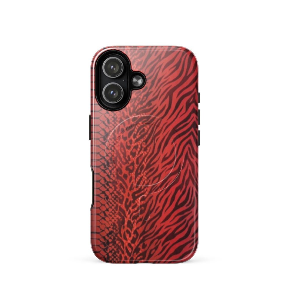 Red Zebra Snake & Leopard Print MagSafe Tough Case for iPhone®