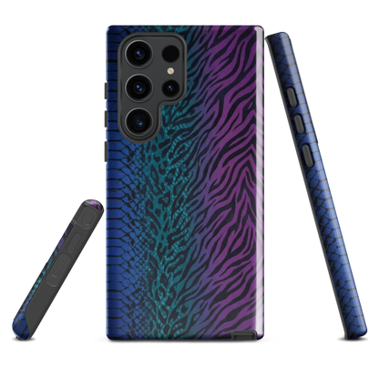 Blue to Purple Dark Snake Zebra & Leopard Print Tough Case for Samsung