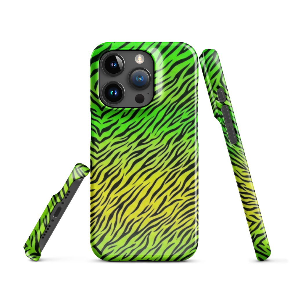 Green & Yellow  Zebra Print Snap Case for iPhone