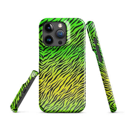 Green & Yellow  Zebra Print Snap Case for iPhone
