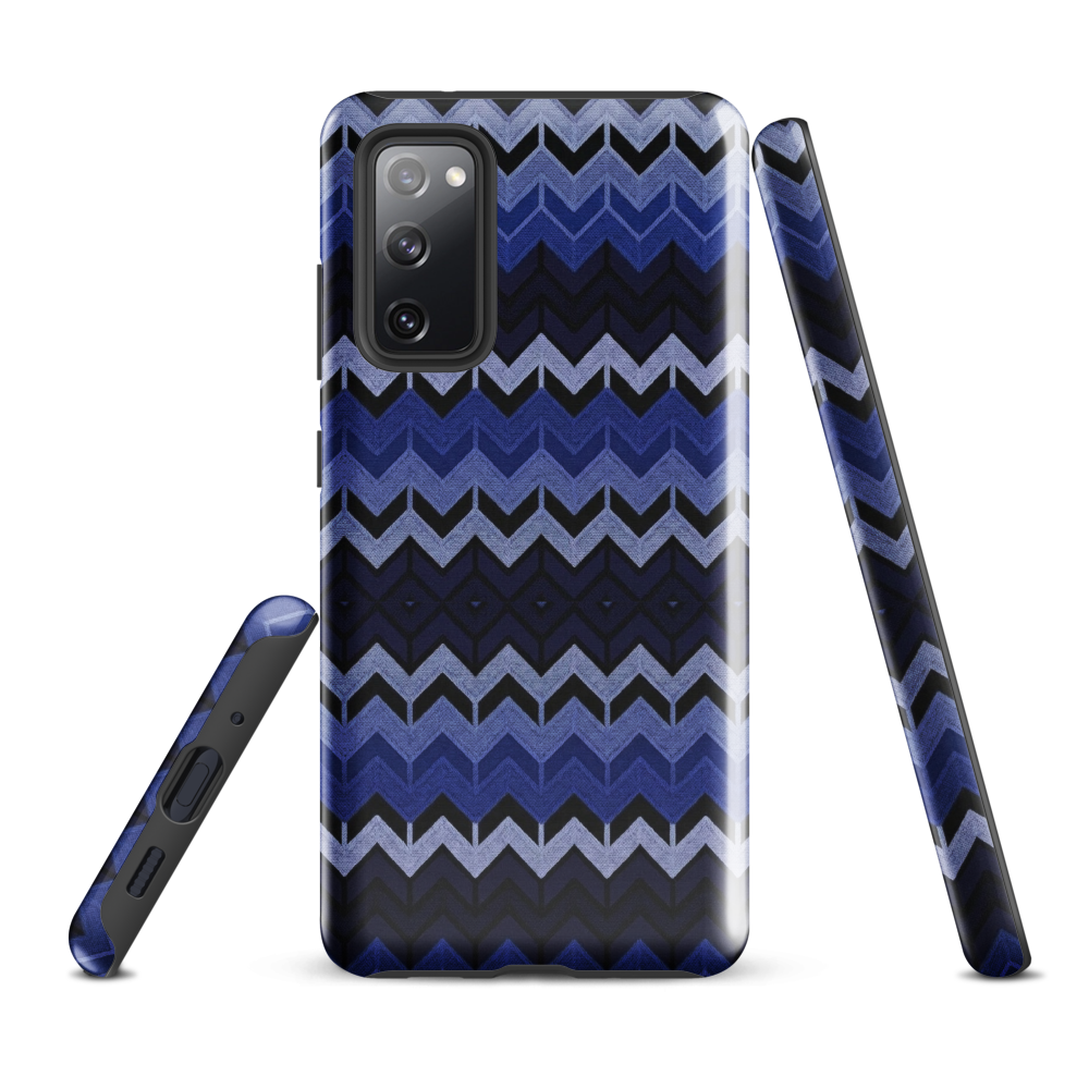 Blue Chevron Pattern Tough Case for Samsung