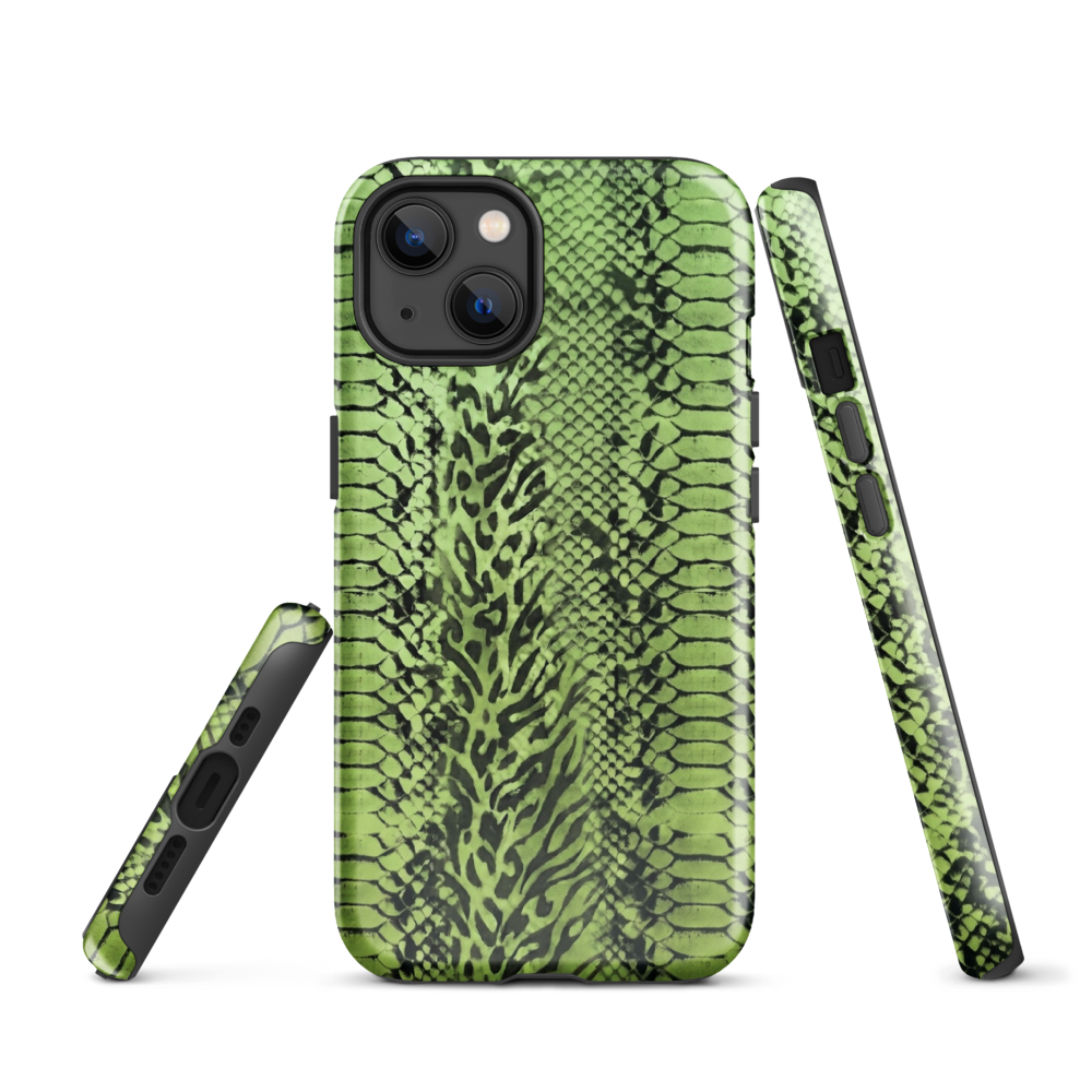 Green Snake Skin & Leopard Print Tough Case for iPhone®