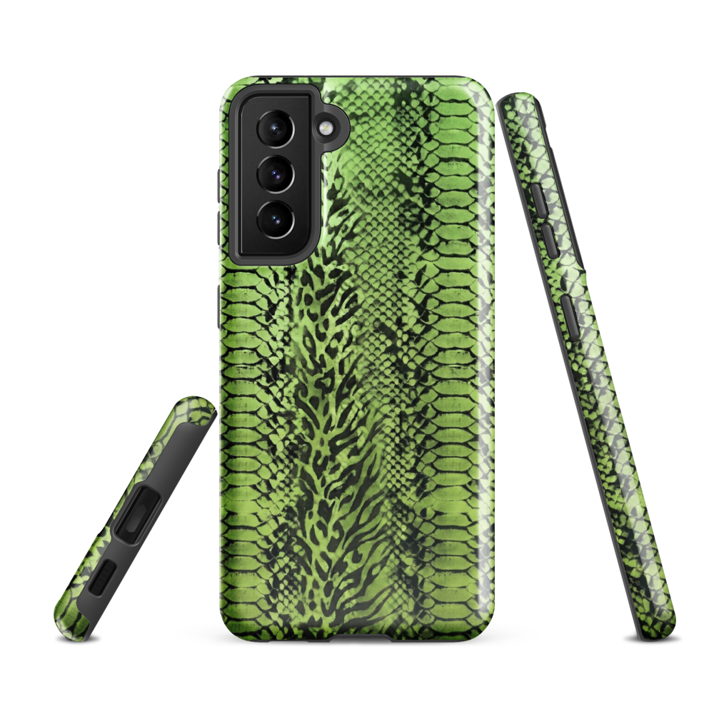 Green Snake Skin & Leopard Print Tough Case for Samsung