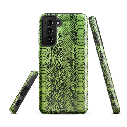 Green Snake Skin & Leopard Print Tough Case for Samsung