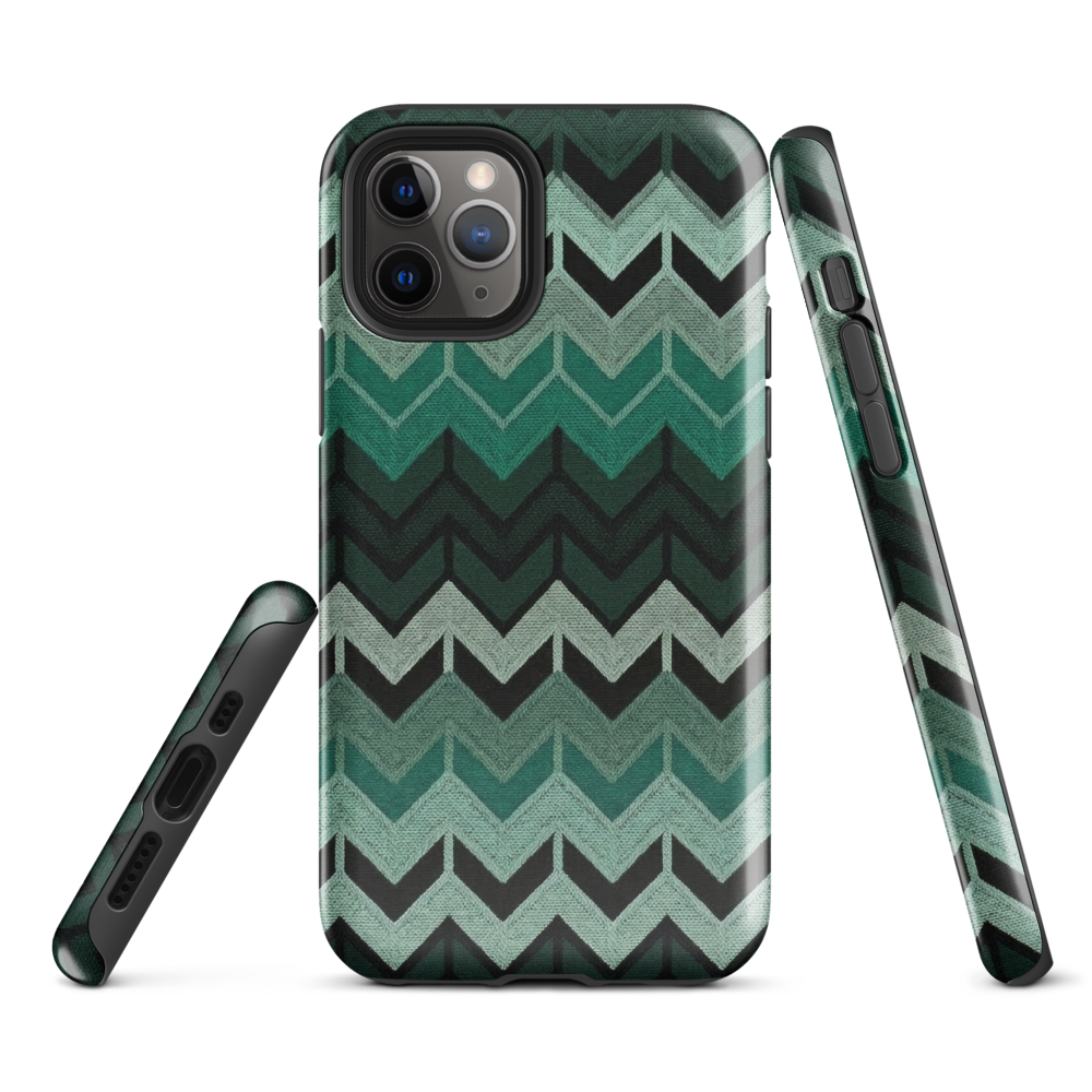 Green Chevron Tough Case for iPhone®