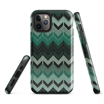 Green Chevron Tough Case for iPhone®