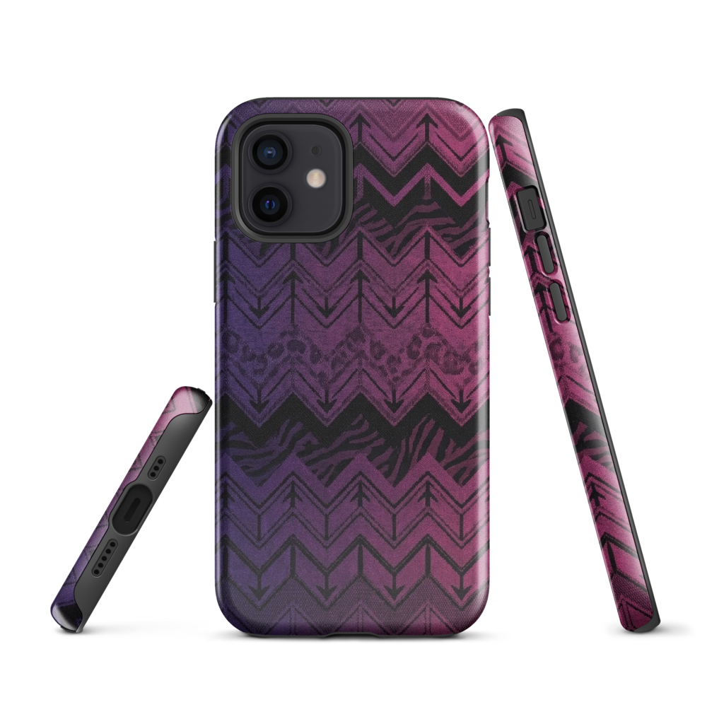 Purple to Pink Chevron Zebra & Leopard Print Tough Case for iPhone®