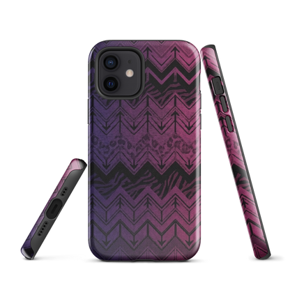 Purple to Pink Chevron Zebra & Leopard Print Tough Case for iPhone®