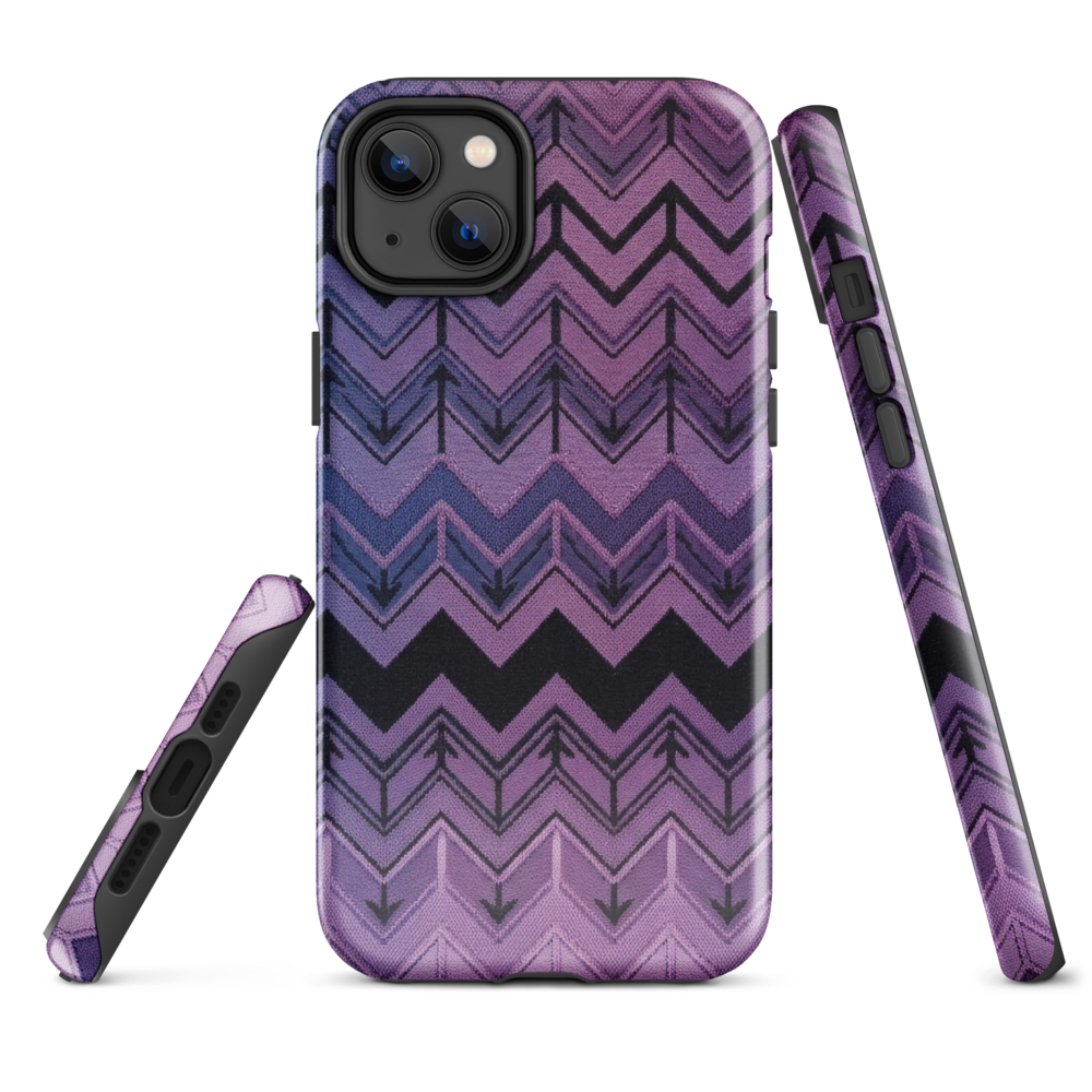 Purple Chevron & Blue Pattern Tough Case for iPhone®