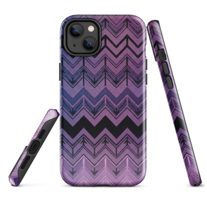 Purple Chevron & Blue Pattern Tough Case for iPhone®
