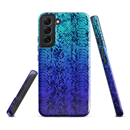 Vibrant Blue Snake & Leopard Print Tough Case for Samsung