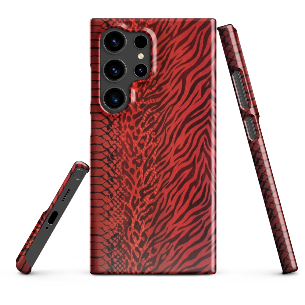 Red Zebra Snake & Leopard Print Snap Case for Samsung
