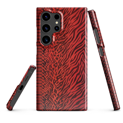 Red Zebra Snake & Leopard Print Snap Case for Samsung