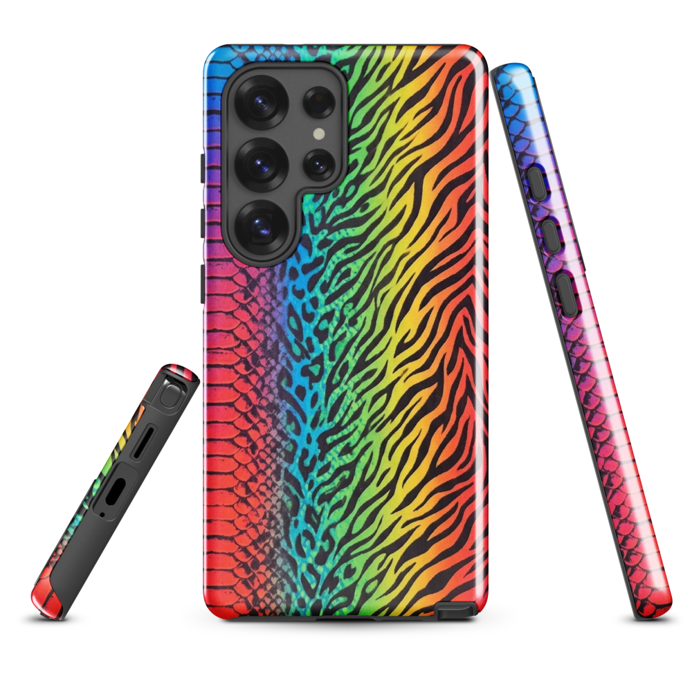 Vibrant Rainbow Snake Skin Zebra & Leopard Print Tough Case for Samsung