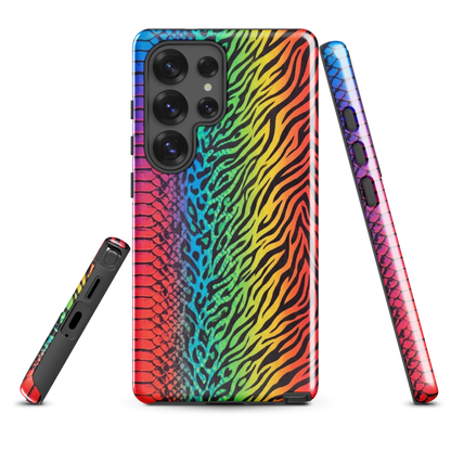 Vibrant Rainbow Snake Skin Zebra & Leopard Print Tough Case for Samsung