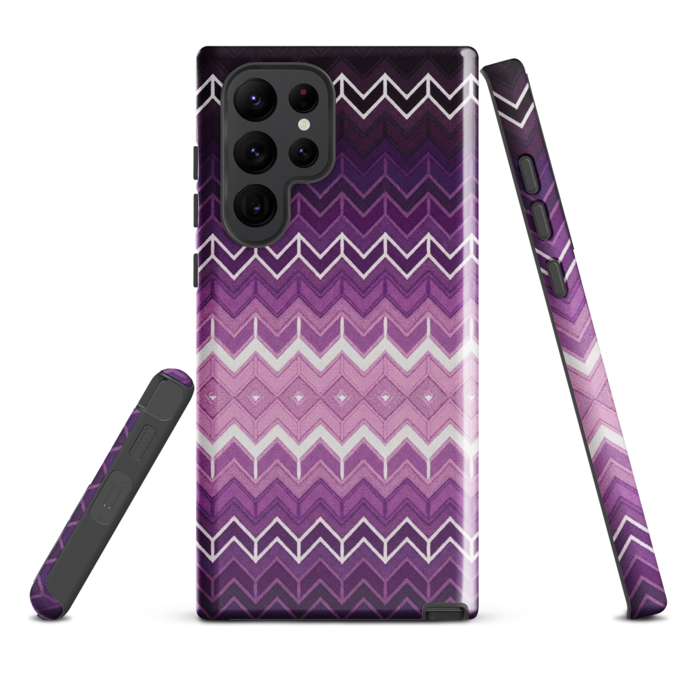Purple Classic Chevron White Pattern Tough Case for Samsung