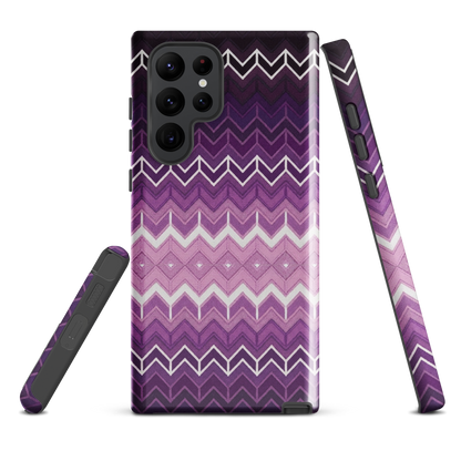 Purple Classic Chevron White Pattern Tough Case for Samsung