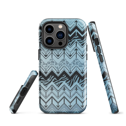 Blue Chevron Zebra & Leopard Print Tough Case for iPhone®