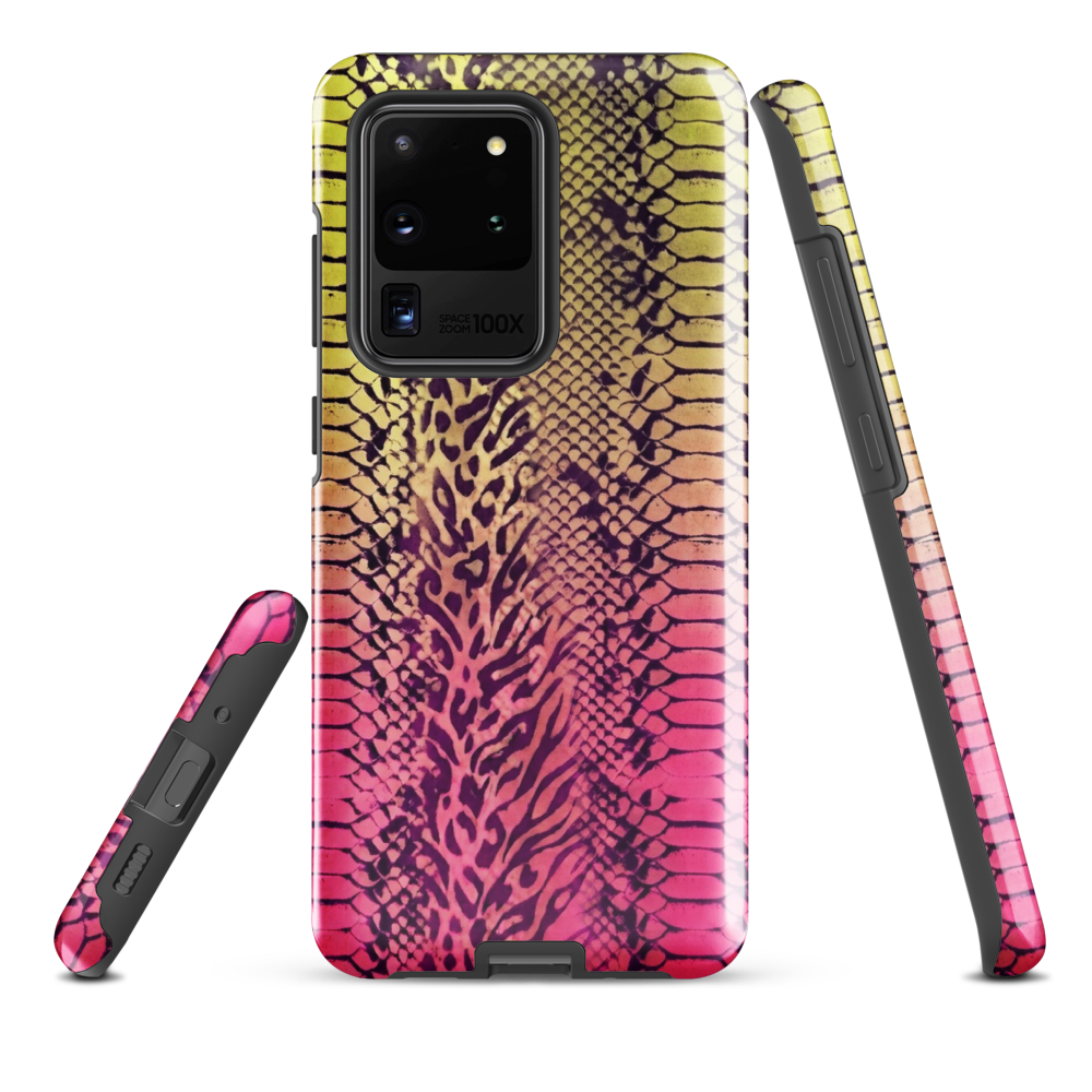 Yellow & Pink Snake Skin & Leopard Print Tough Case for Samsung