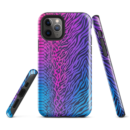 Pink & Blue Snake Skin Leopard & Zebra Print Tough Case for iPhone®