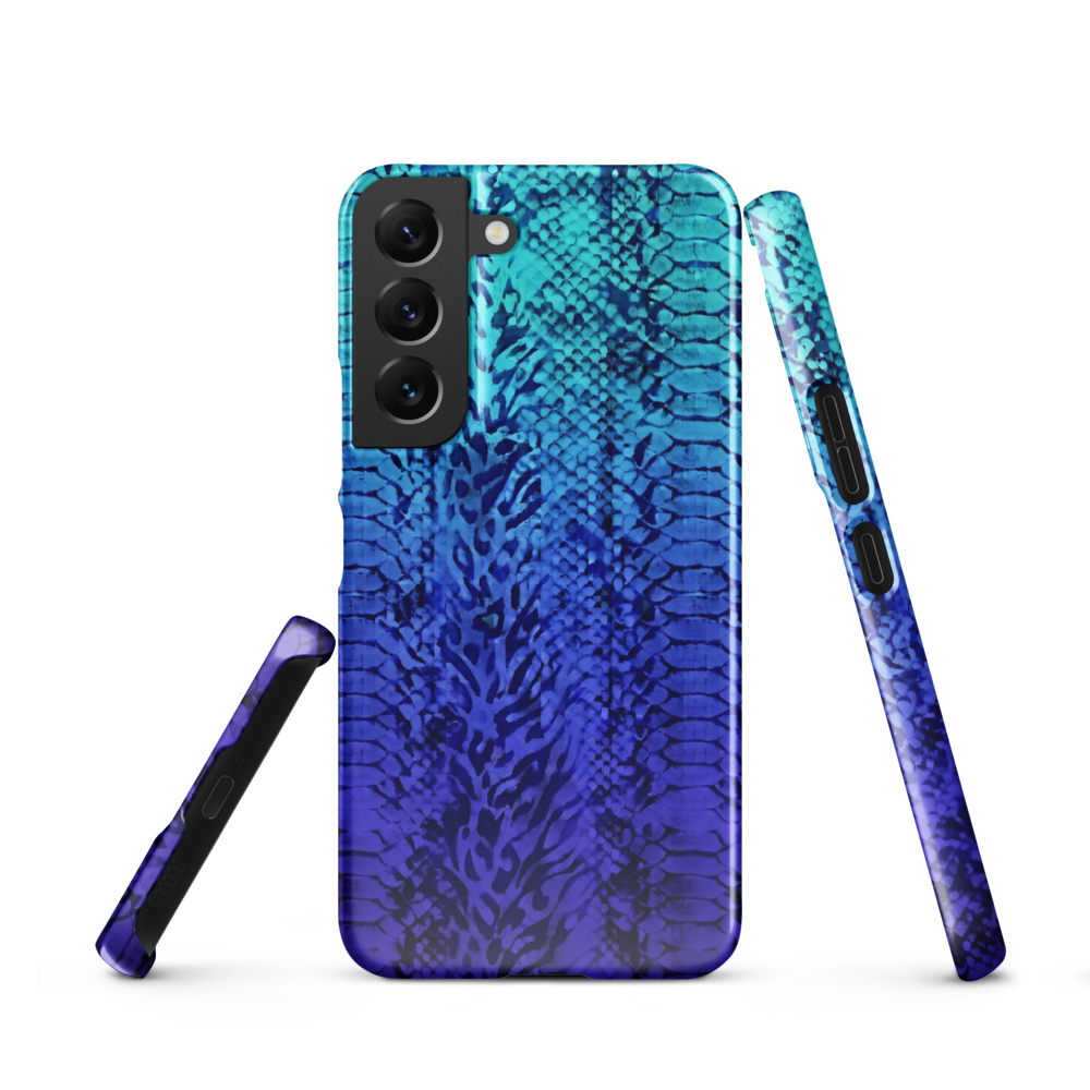 Vibrant Blue Snake & Leopard Print Snap Case for Samsung