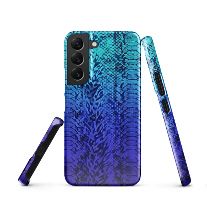 Vibrant Blue Snake & Leopard Print Snap Case for Samsung