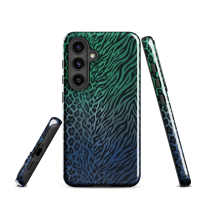 Blue to Teal Zebra & Leopard Print Tough Case for Samsung